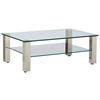 COUCHTISCH in Metall, Glas 110/70/42,5 cm  - Grau, Design, Glas/Kunststoff (110/70/42,5cm)