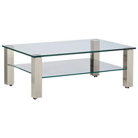 COUCHTISCH in Metall, Glas 110/70/42,5 cm  - Grau, Design, Glas/Kunststoff (110/70/42,5cm)