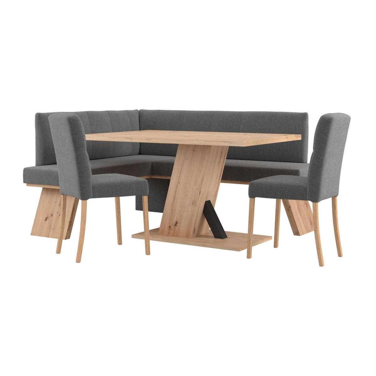 ECKBANK 150/185 cm Webstoff Anthrazit   - Eichefarben/Anthrazit, KONVENTIONELL, Textil (150/185cm)