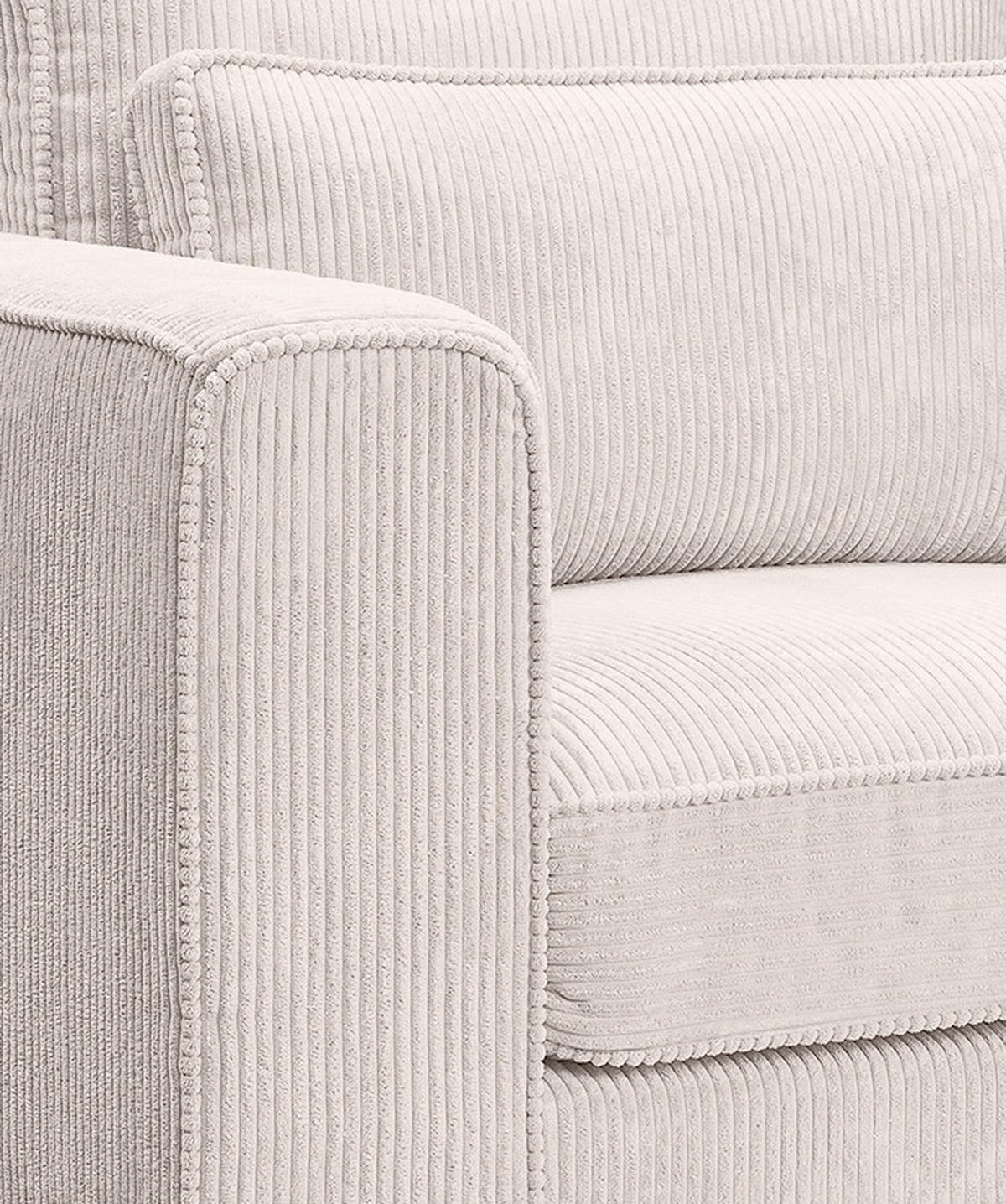 3-SITZER-SOFA ALMERA Cord Greige  - Greige/Schwarz, Basics, Holz/Textil (241/92/112cm) - MID.YOU