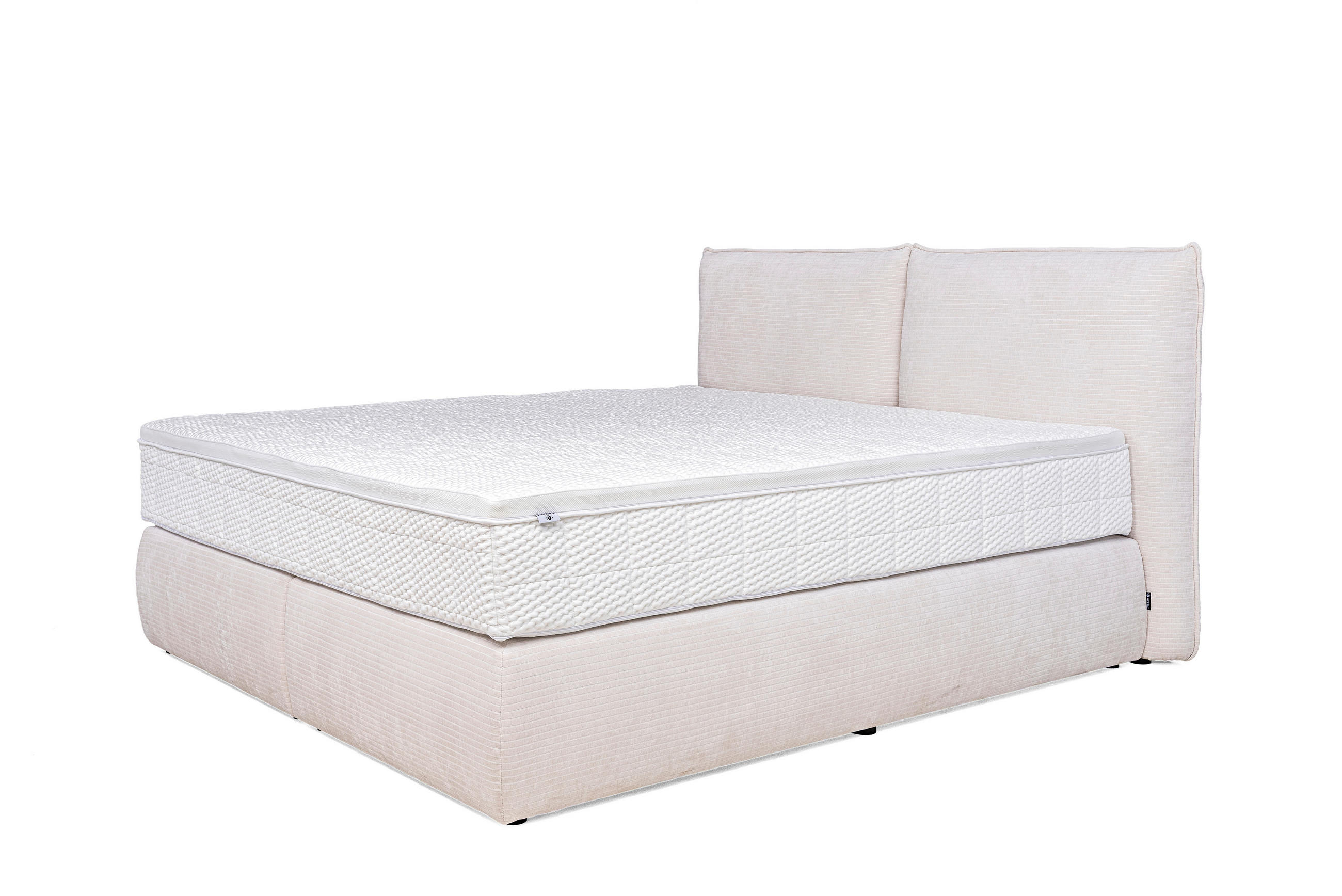 KONTINENTALSÄNG 180/200 cm  i cremefärgad  - svart/cremefärgad, Design, trämaterial/trä (180/200cm) - Visionight