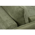 SCHLAFSOFA Cord, Flachgewebe Olivgrün Rückenkissen, Armlehnenkissen, Bettkasten, Schlaffunktion, Rücken echt, Liegefläche im Originalstoff  - Schwarz/Olivgrün, KONVENTIONELL, Textil/Metall (223/72/100cm) - Carryhome