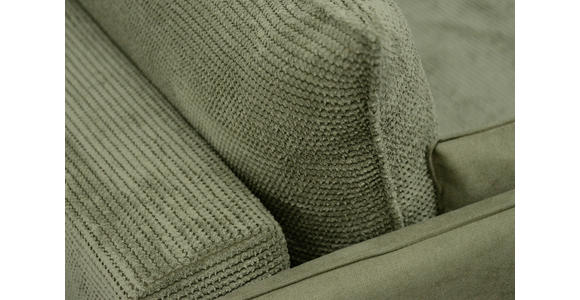 SCHLAFSOFA Cord, Flachgewebe Olivgrün Rückenkissen, Armlehnenkissen, Bettkasten, Schlaffunktion, Rücken echt, Liegefläche im Originalstoff  - Schwarz/Olivgrün, KONVENTIONELL, Textil/Metall (223/72/100cm) - Carryhome