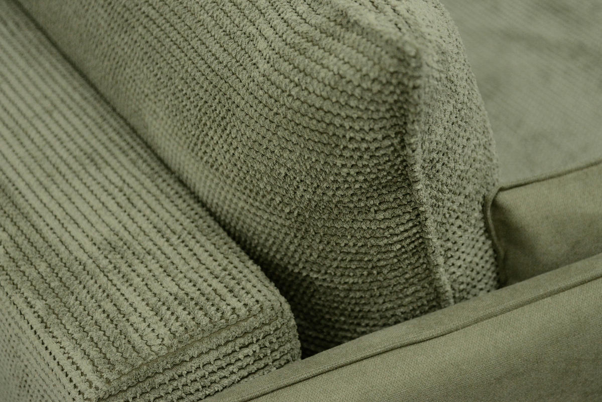 SCHLAFSOFA Cord, Flachgewebe Olivgrün  - Schwarz/Olivgrün, KONVENTIONELL, Textil/Metall (223/72/100cm) - Carryhome