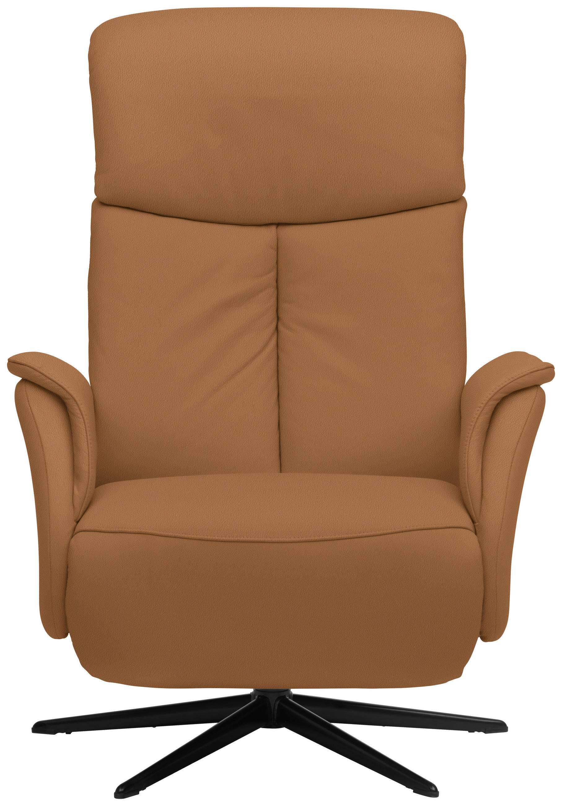RELAXSESSEL in Leder Cognac  - Cognac/Schwarz, Design, Leder/Metall (78/106/88cm) - Welnova