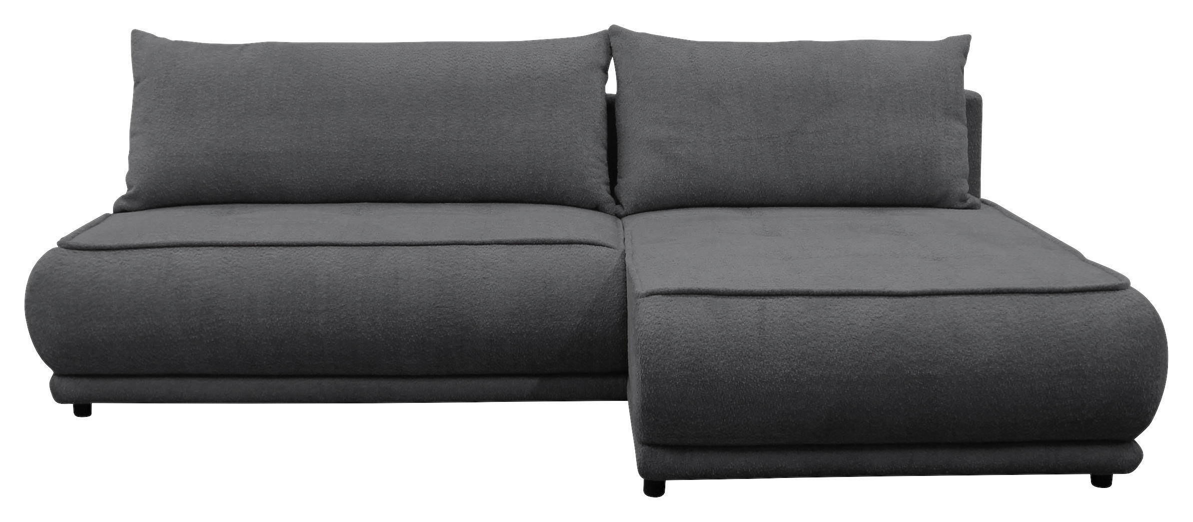 ECKSOFA PAROS Dunkelgrau Bouclé  - Dunkelgrau/Schwarz, Design, Kunststoff/Textil (277/179cm) - MID.YOU