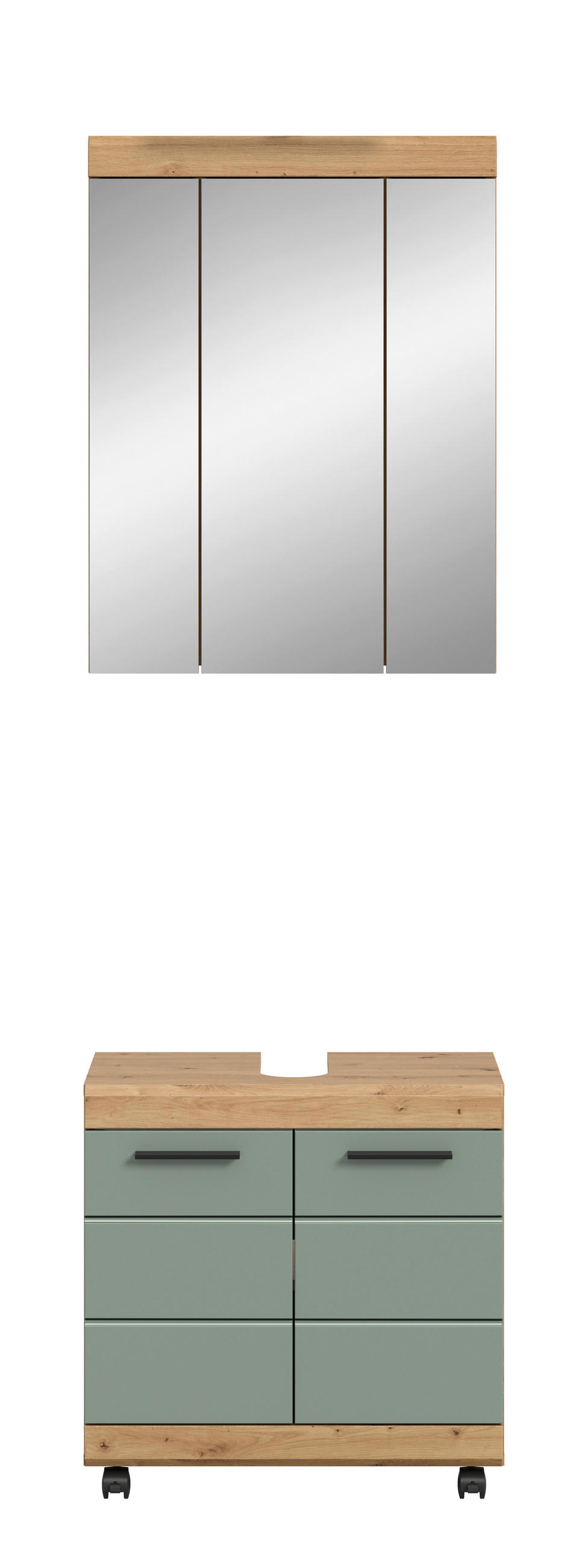 BADRUM 60 cm  - svart/ek Artisan, Trend, trämaterial/glas (60cm) - MID.YOU