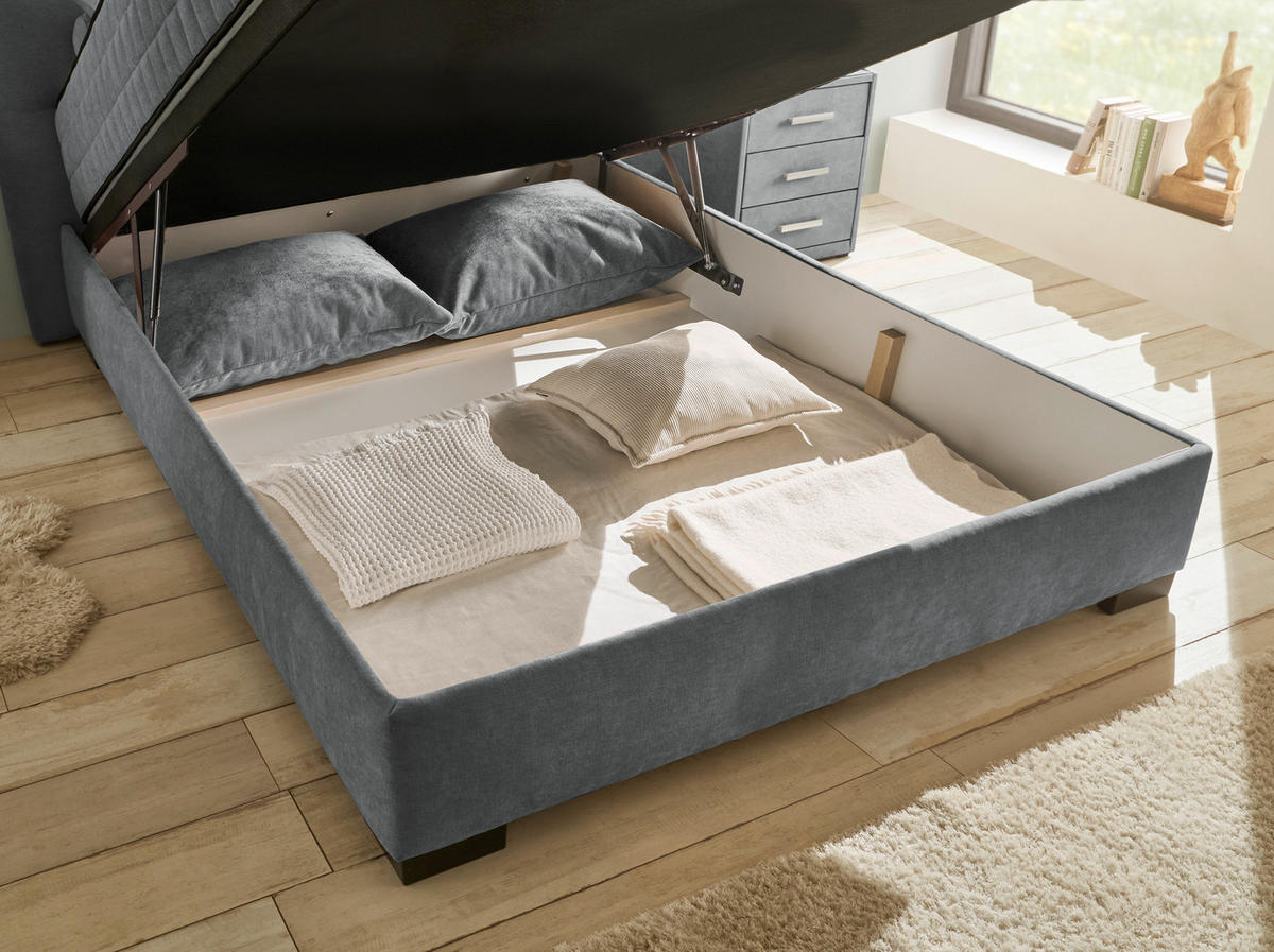 BOXBETT 140/200 cm  in Anthrazit  - Anthrazit/Schwarz, Modern, Holzwerkstoff/Kunststoff (140/200cm) - MID.YOU
