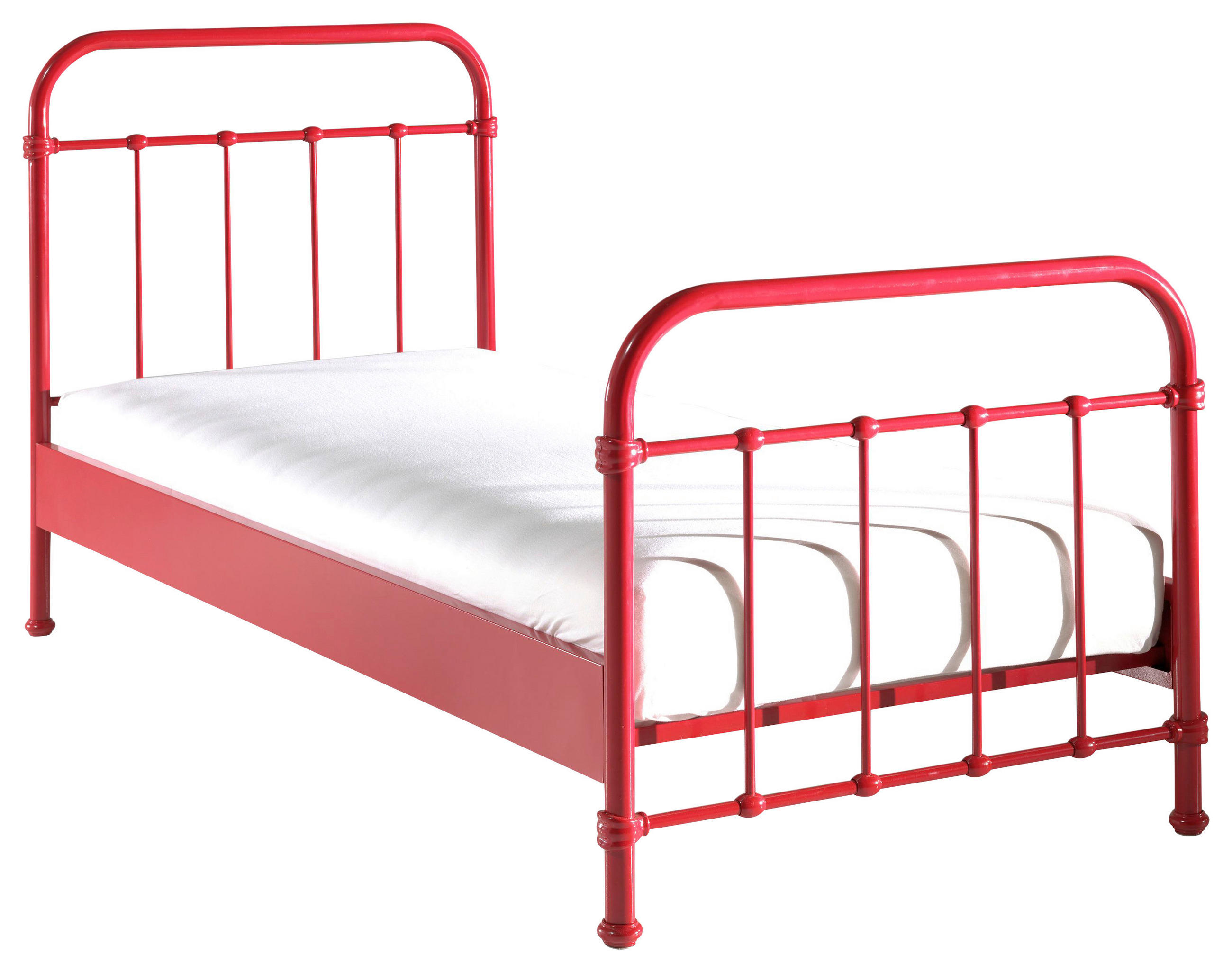 KINDER-/JUNIORBETT - Rot, ROMANTIK / LANDHAUS, Metall (90/200cm) - MID.YOU
