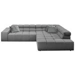 ECKSOFA in Feincord Grau  - Schwarz/Grau, Design, Kunststoff/Textil (319/215cm) - Hom`in