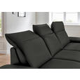 ECKSOFA Rivello in Echtleder Graubraun  328/193 cm  - Graubraun/Schwarz, Design, Leder/Metall (328/193cm) - Dieter Knoll