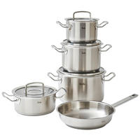 KOCHTOPFSET ORIGINAL-PROFI COLLECTION® 5-teilig  - Silberfarben, Basics, Glas/Metall - Fissler