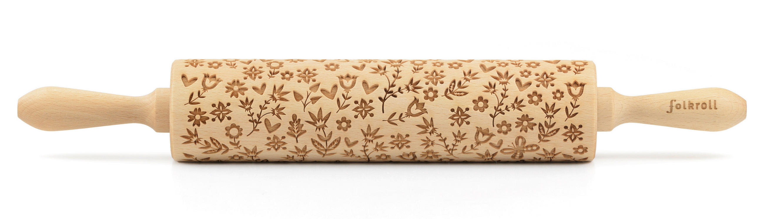 MOTIV-TEIGROLLE - Naturfarben, Basics, Holz (43/6/6cm) - Folkroll