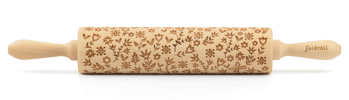 MOTIV-TEIGROLLE - Naturfarben, Basics, Holz (43/6/6cm) - Folkroll