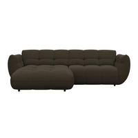 ECKSOFA Dunkelbraun Chenille  - Dunkelgrün/Dunkelbraun, Trend, Kunststoff/Textil (178/280cm) - MID.YOU