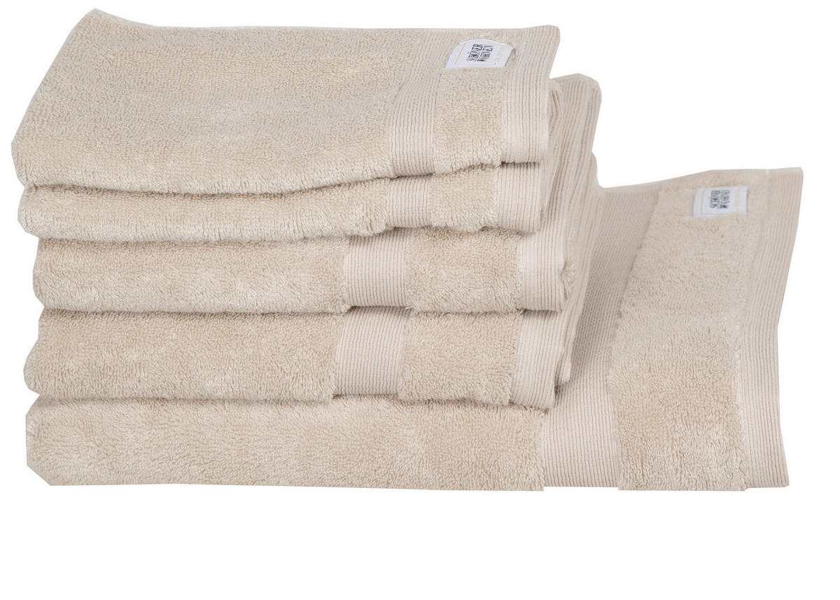 FROTTIERSET SW-Cuddly Sandfarben, Beige 5-teilig  - Sandfarben/Beige, Basics, Textil - Schöner Wohnen