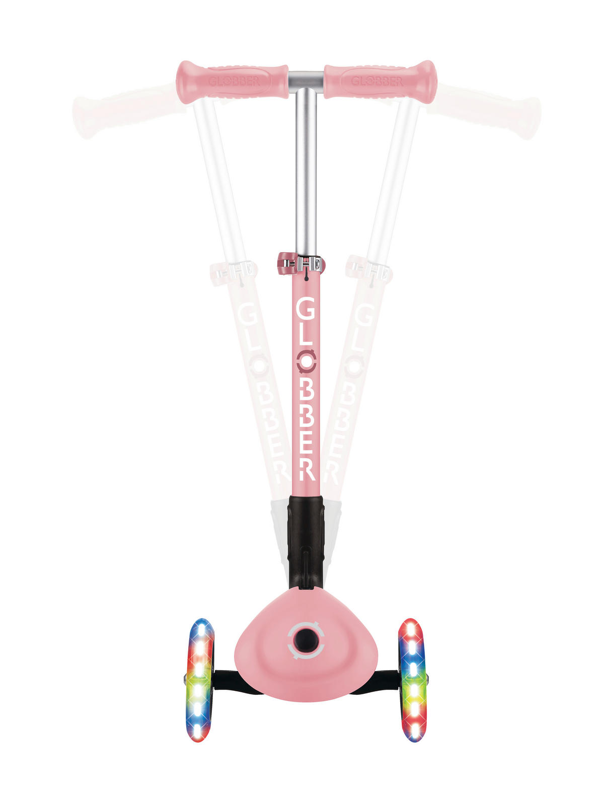 KINDERSCOOTER JUNIOR FOLDABLE LIGHTS  - Rosa, Basics, Kunststoff (56/28.6/68cm) - GLOBBER