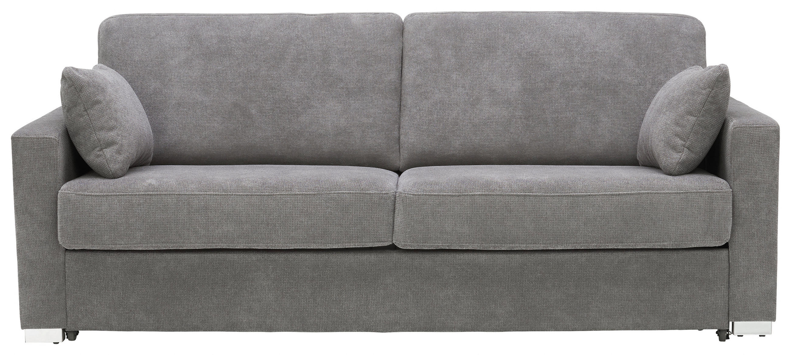 SCHLAFSOFA Webstoff Dunkelgrau  - Chromfarben/Dunkelgrau, KONVENTIONELL, Textil/Metall (208/86/97cm) - Novel