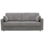 SCHLAFSOFA  in Webstoff Dunkelgrau  - Chromfarben/Dunkelgrau, KONVENTIONELL, Textil/Metall (208/86/97cm) - Novel