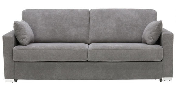 SCHLAFSOFA  in Webstoff Dunkelgrau  - Chromfarben/Dunkelgrau, KONVENTIONELL, Textil/Metall (208/86/97cm) - Novel