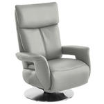 RELAXSESSEL in Leder Silberfarben  - Edelstahlfarben/Silberfarben, Design, Leder/Metall (78/112/85cm) - Cantus