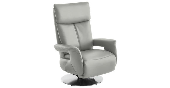 RELAXSESSEL in Leder Silberfarben - Edelstahlfarben/Silberfarben, Design, Leder/Metall (78/112/85cm) - Cantus