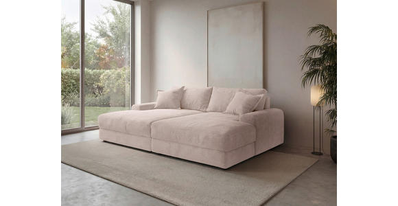 BIGSOFA Cord Rosa  - Schwarz/Rosa, MODERN, Kunststoff/Textil (234/93/190cm) - Carryhome