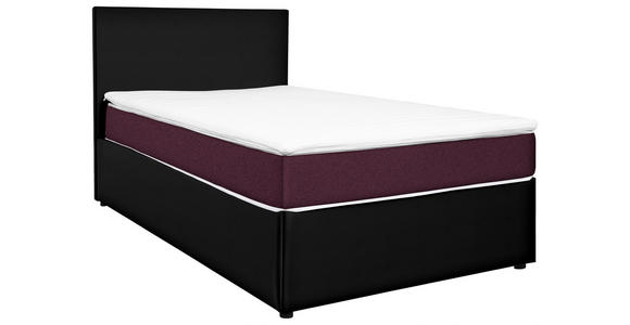 BOXBETT 120/200 cm in Schwarz, Brombeere - Brombeere/Schwarz, KONVENTIONELL, Holz/Holzwerkstoff (120/200cm) - Carryhome