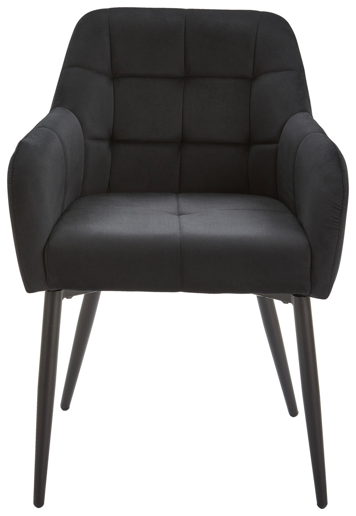 ARMLEHNSTUHL  in Eisen Samt  - Dunkelgrau/Schwarz, MODERN, Textil/Metall (60/82/60cm) - Livetastic