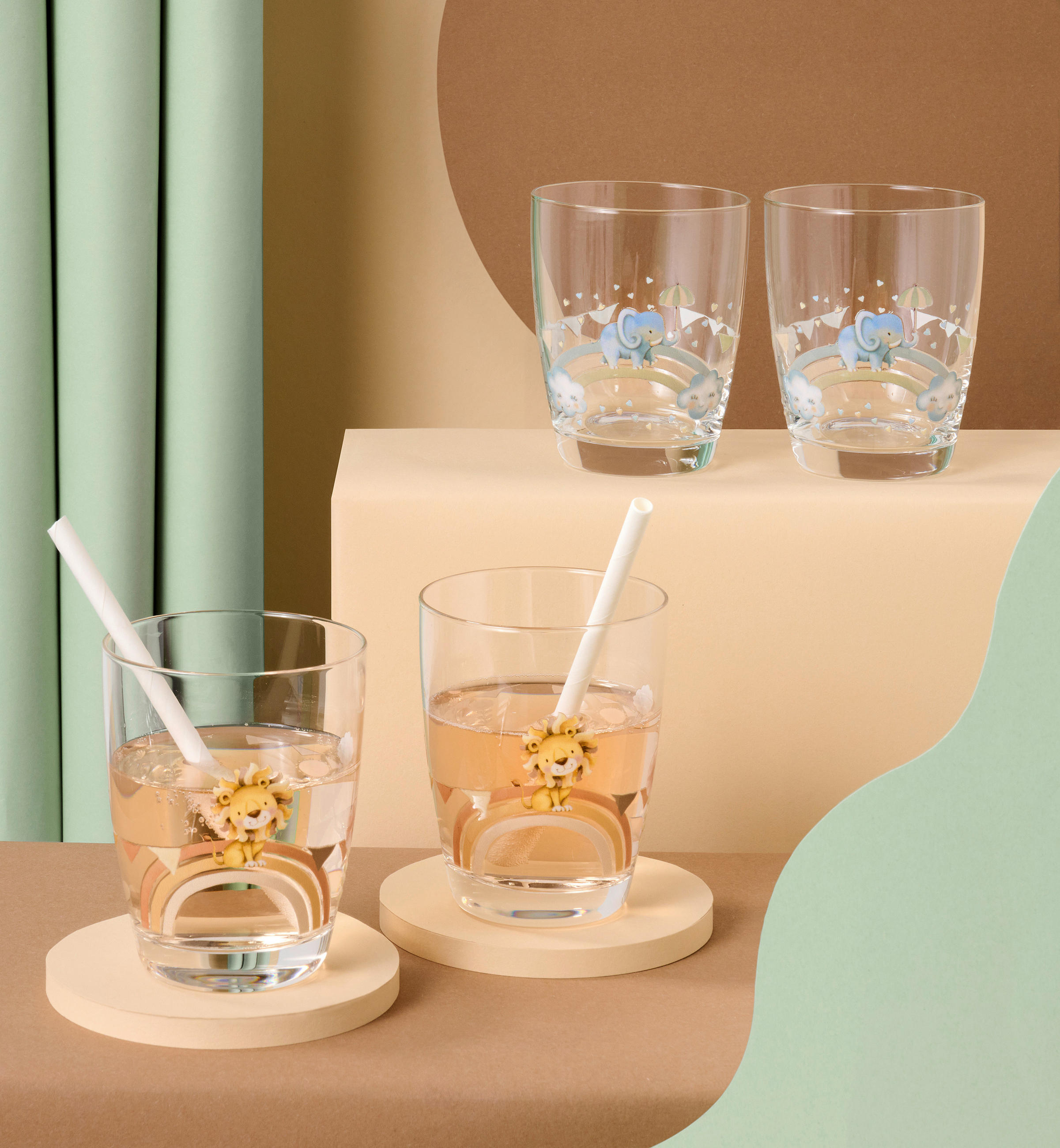 KINDER-GLÄSERSET Roar Lion  2-teilig  - Transparent/Braun, Design, Glas (8,5cm) - Villeroy & Boch