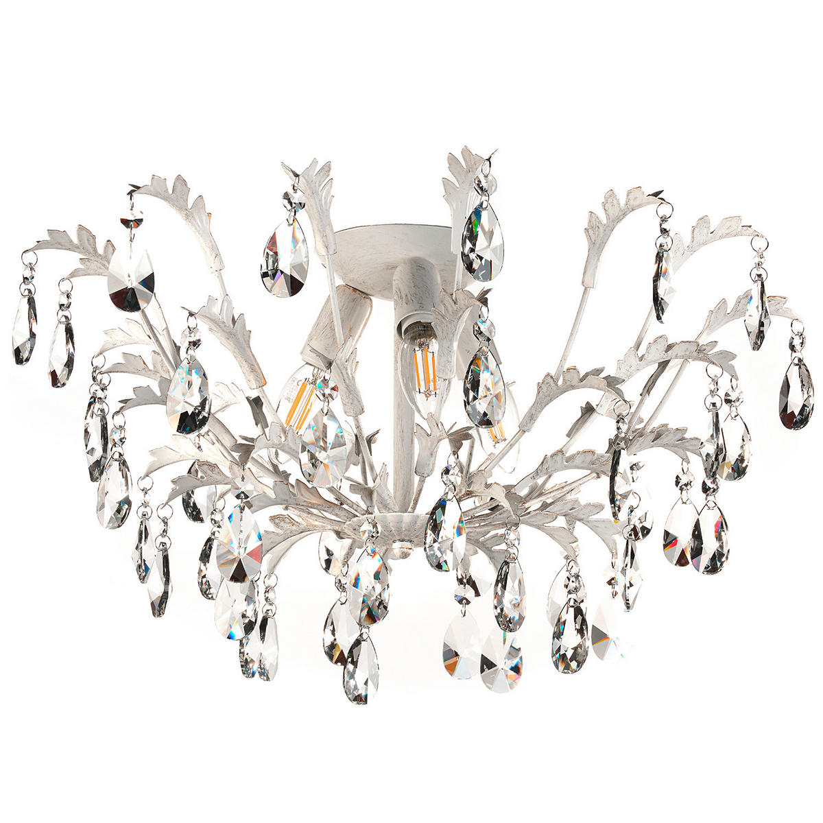DECKENLEUCHTE  55/30 cm    - Weiß, KONVENTIONELL, Glas/Metall (55/30cm)