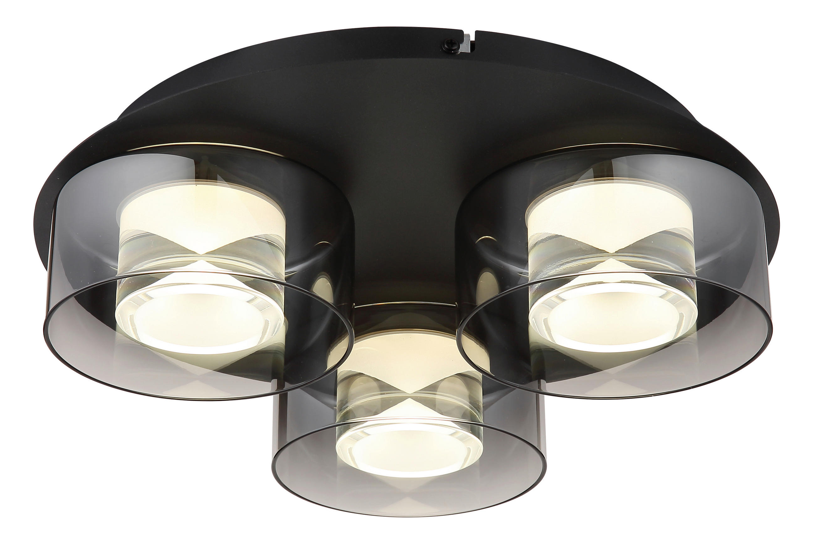 DECKENLEUCHTE 38/11,5 cm   - Klar/Schwarz, Design, Glas/Kunststoff (38/11,5cm) - Collet's Monde