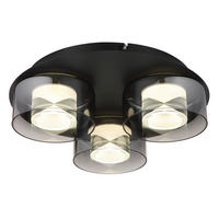 DECKENLEUCHTE 18 W  38/11,5 cm    - Klar/Schwarz, Design, Glas/Kunststoff (38/11,5cm) - Collet's Monde