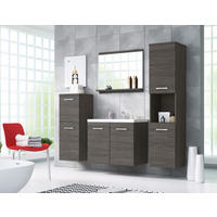 BADEZIMMER 5-teilig  in 120 cm  - Eiche dunkel/Eichefarben, LIFESTYLE, Keramik/Holzwerkstoff (120cm) - P & B