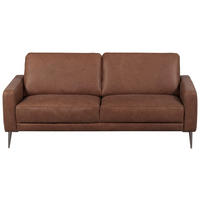 2-SED,  temno rjava usnje  - temno rjava/črni krom, Design, kovina/usnje (157/85/92cm) - P & B
