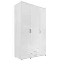 DREHTÜRENSCHRANK  in Weiß  - Alufarben/Weiß, KONVENTIONELL, Holzwerkstoff/Kunststoff (120/196/54cm) - Carryhome