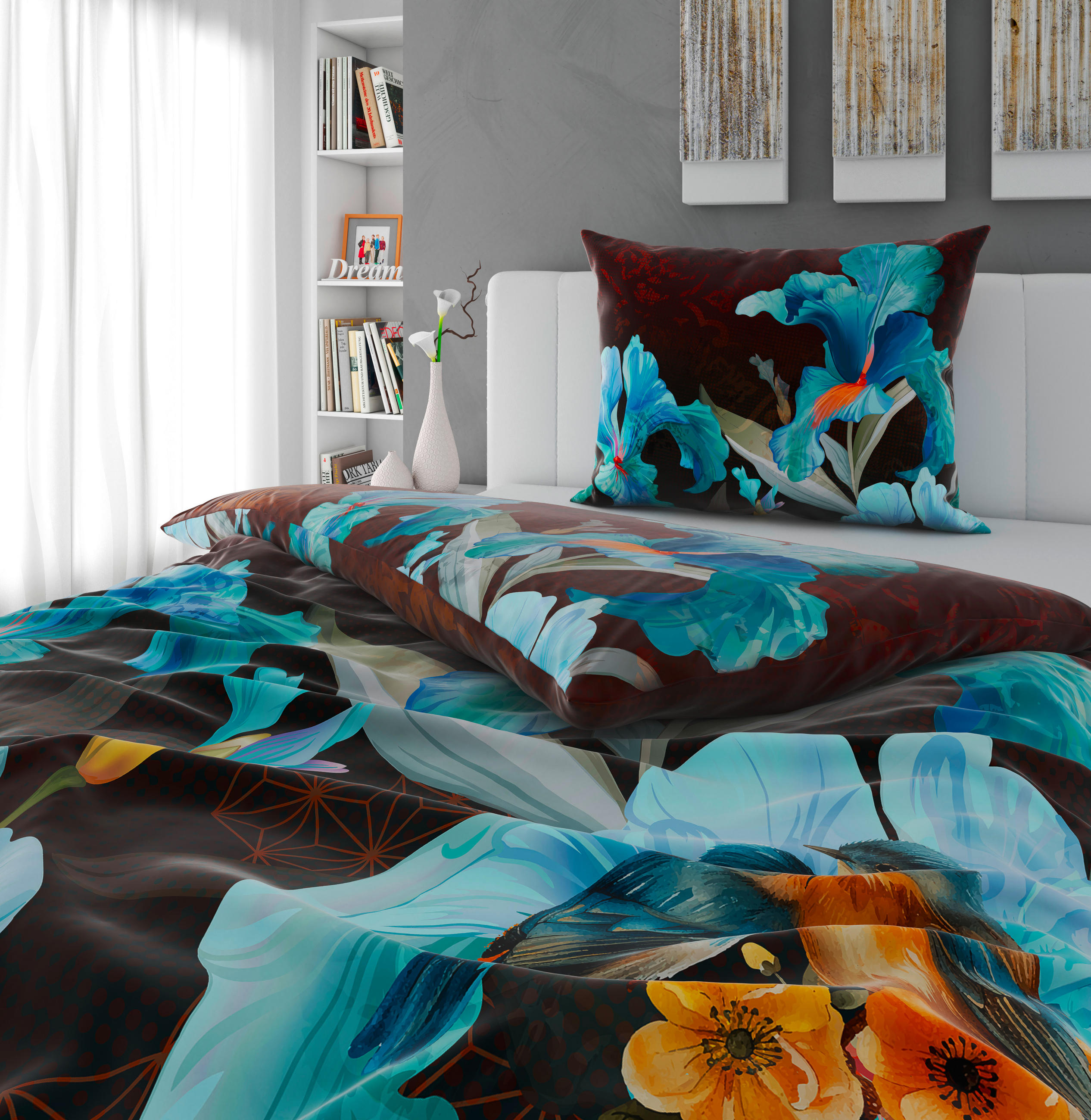 VÄNDBART PÅSLAKANSET satin 150/210 cm  - multicolor, Trend, textil (150/210cm) - Esposa