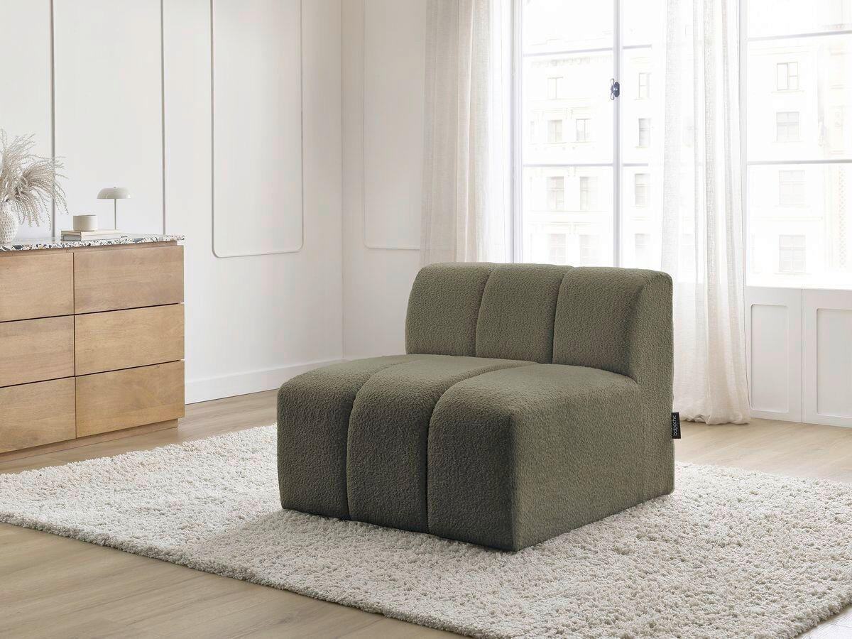 SOFAELEMENT ANNECY Bouclé Grün  - Schwarz/Grün, MODERN, Kunststoff/Textil (91/72/91cm)