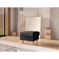 HOCKER PALMERA V Flachgewebe Schwarz  - Eichefarben/Schwarz, KONVENTIONELL, Holz/Textil (58/48/58cm) - Sit & More