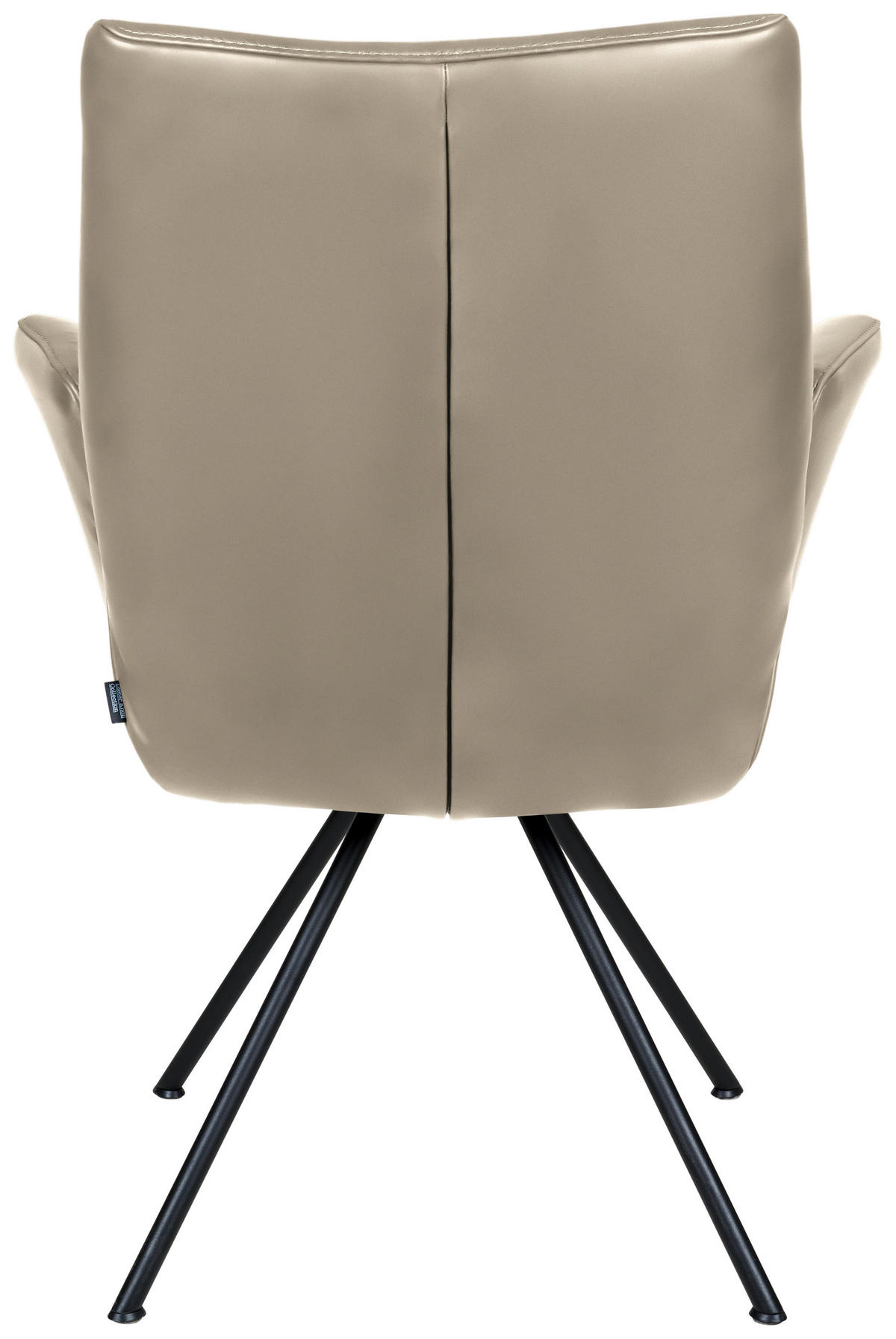 ARMLEHNSTUHL  in Stahl Echtleder pigmentiert  - Schlammfarben/Schwarz, Design, Leder/Metall (65/91/63cm) - Dieter Knoll