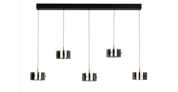 LED-HÄNGELEUCHTE 128/16/150 cm  - Schwarz, Design, Glas/Kunststoff (128/16/150cm) - Novel