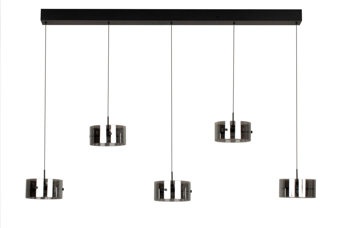 LED-HÄNGELEUCHTE 128/16/150 cm  - Schwarz, Design, Glas/Kunststoff (128/16/150cm) - Novel
