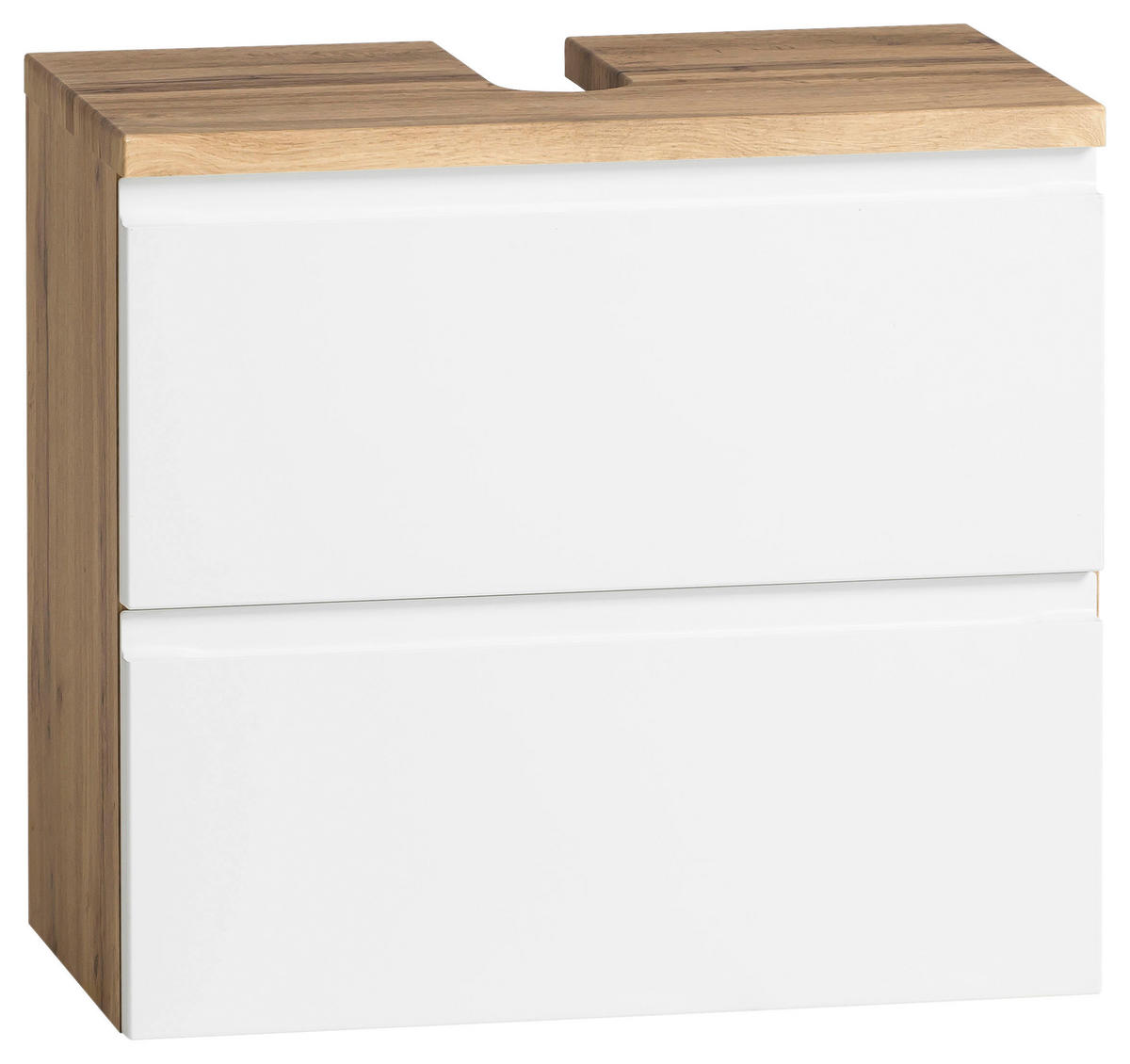 WASCHBECKENUNTERSCHRANK 60/59/35 cm  - Eiche Wotan/Weiß, MODERN, Holzwerkstoff (60/59/35cm) - Held