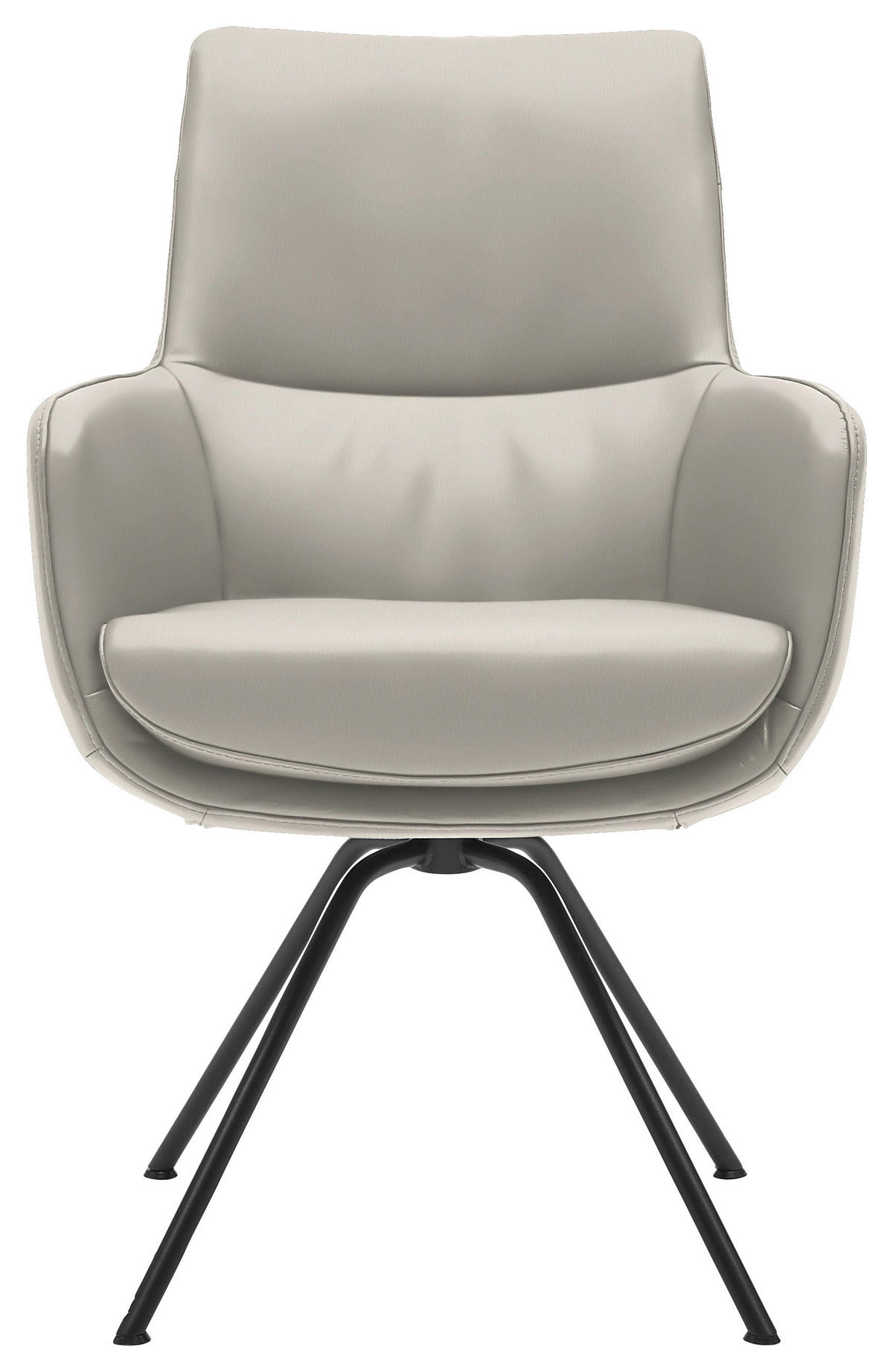 ARMLEHNSTUHL  in Stahl  - Creme/Schwarz, Design, Leder/Metall (60/90/61cm) - Dieter Knoll