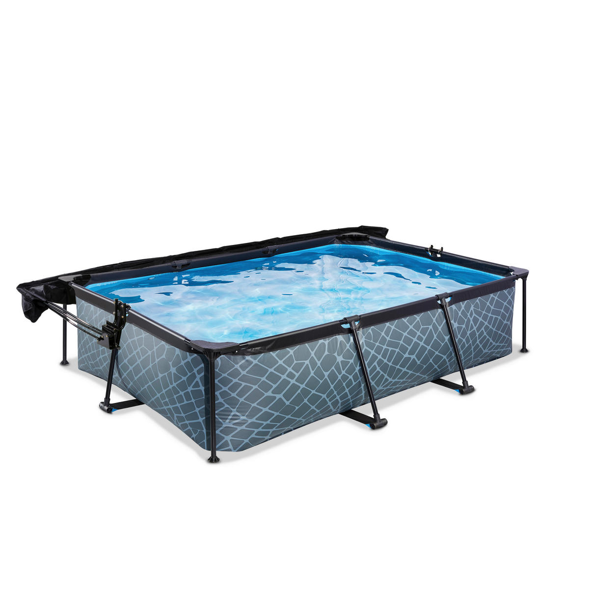 POOL-SET 343/251/65 cm  - Grau, KONVENTIONELL, Kunststoff (343/251/65cm) - EXIT Toys
