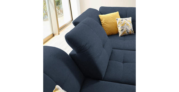 ECKSOFA in Chenille Dunkelblau 310/240 cm - Schwarz/Dunkelblau, Design, Textil/Metall (310/240cm) - Xora