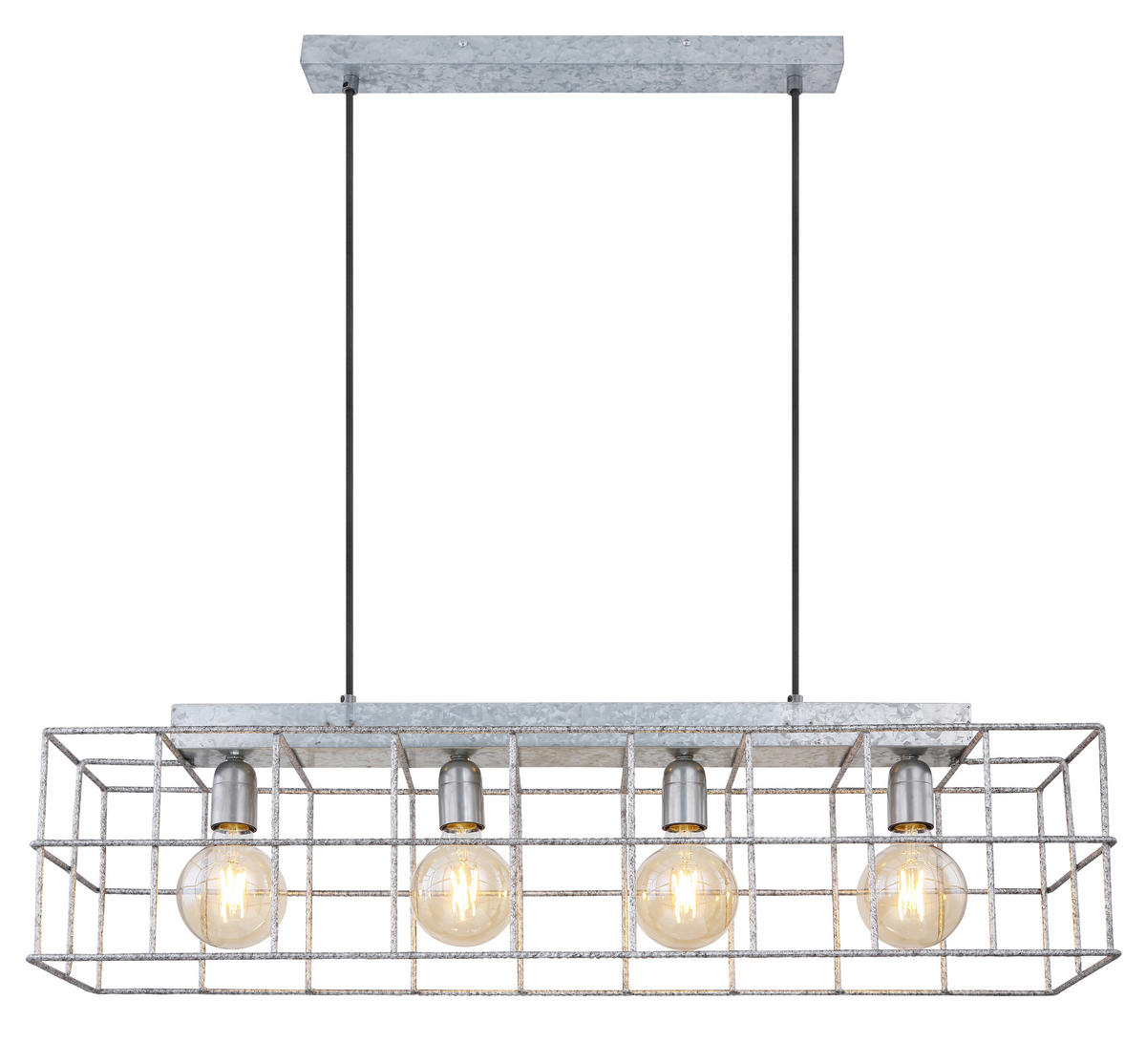 HÄNGELEUCHTE 90/20/150 cm    - Zinkfarben, Design, Metall (90/20/150cm) - Globo