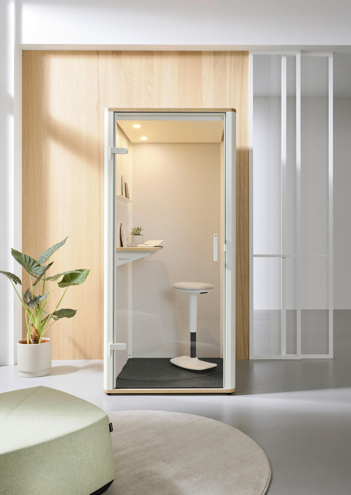 TELEFONBOX BOSSELINO UNO - Weiß, MODERN, Glas/Holzwerkstoff (100,2/215,5/99,4cm) - Bosse