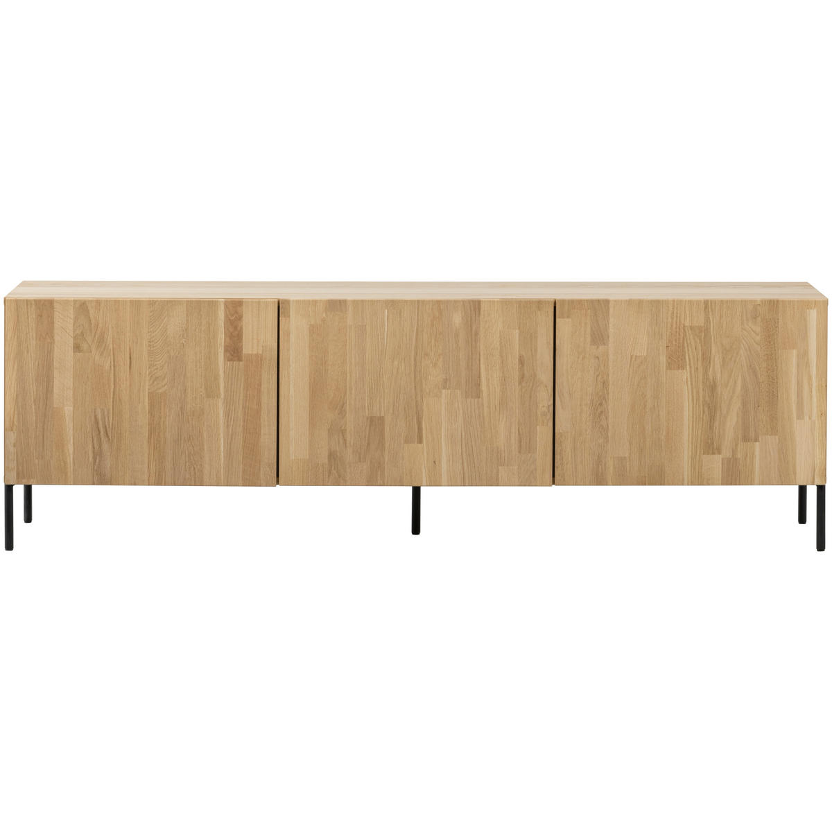 LOWBOARD Gravure 180/56/46 cm   - Schwarz/Naturfarben, Design, Holz/Metall (180/56/46cm) - Livetastic