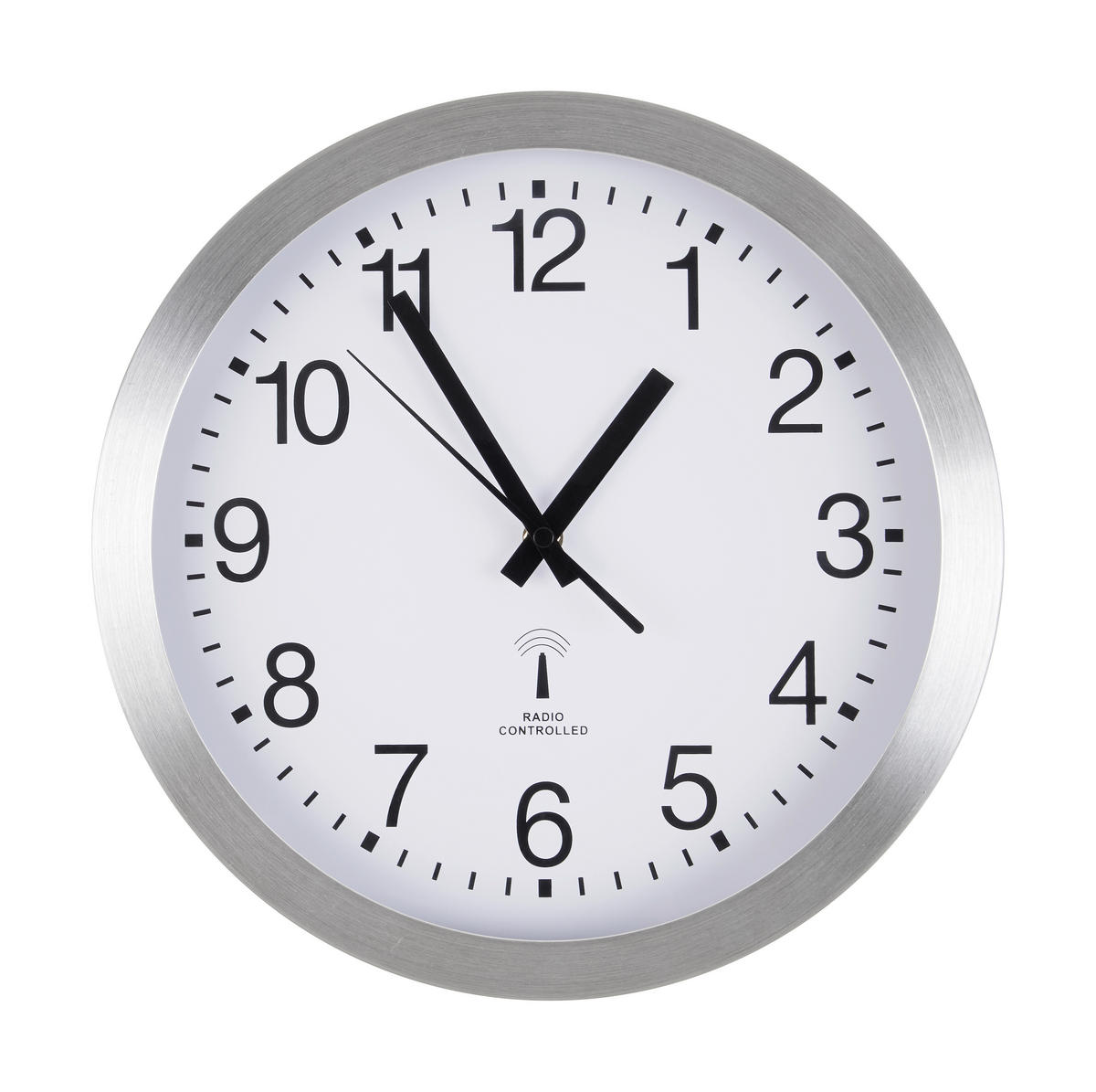 STENSKA URA  srebrne barve, bela 30 cm  - srebrne barve/bela, Basics, kovina/umetna masa (30cm) - Ambia Home